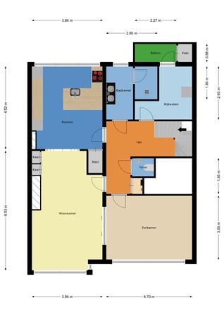 Floorplan - Statensingel 124C, 3039 LV Rotterdam